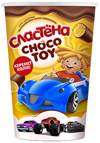 Кукурузные палочки "Сластена", Choco toy в глазури "Молочный шоколад", "Крутые тачки"