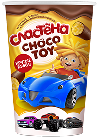 Кукурузные палочки "Сластена", Choco toy в глазури "Молочный шоколад", "Крутые тачки"