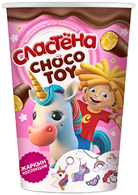 Кукурузные палочки "Сластена", Choco toy в глазури "Молочный шоколад", "Яркая коллекция"
